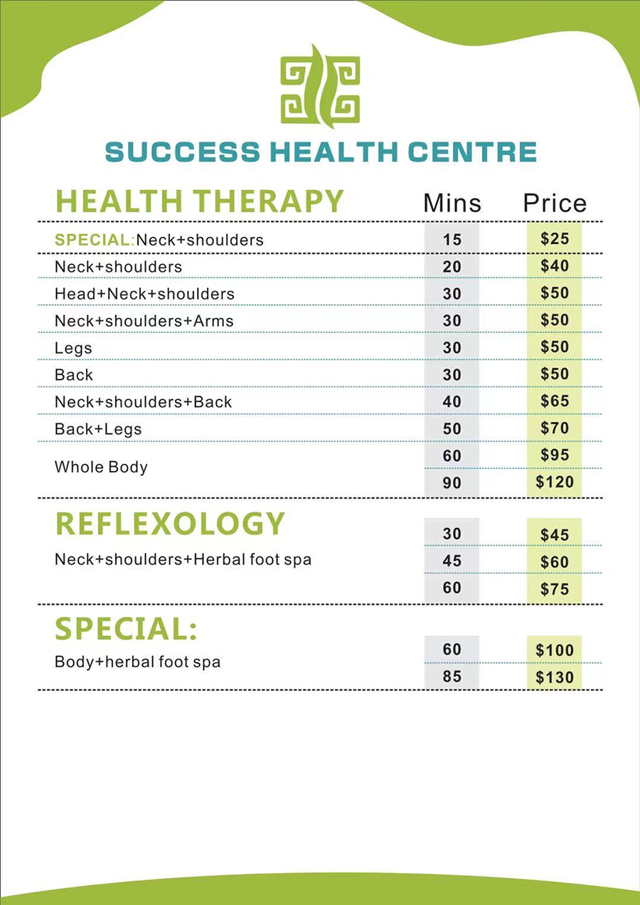 Price ListSuccess Health Centre